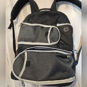 Black and Gray Graco Gotham Diaper Bag Backpack With Handle